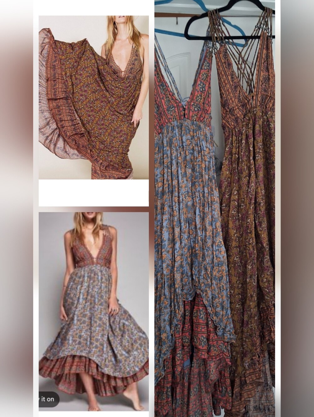 Free People EuC RHYTHM Of LoVE Maxi Dress Gown HTF
